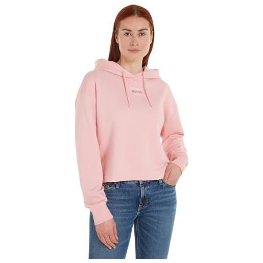 Tommy Jeans tjw rlx essential logo1 hood ext dw0dw17322 felpe con cappuccio, rosa (ballet pink), m donna
