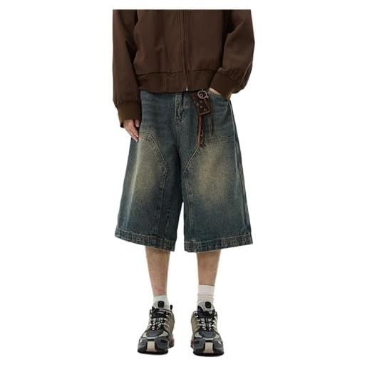 tinetill pantaloncini jeans da uomo pantaloncini cargo vintage pantaloni corti hip-hop estivi pantaloncini ricamati slim fit regolari pantaloncini con tasche