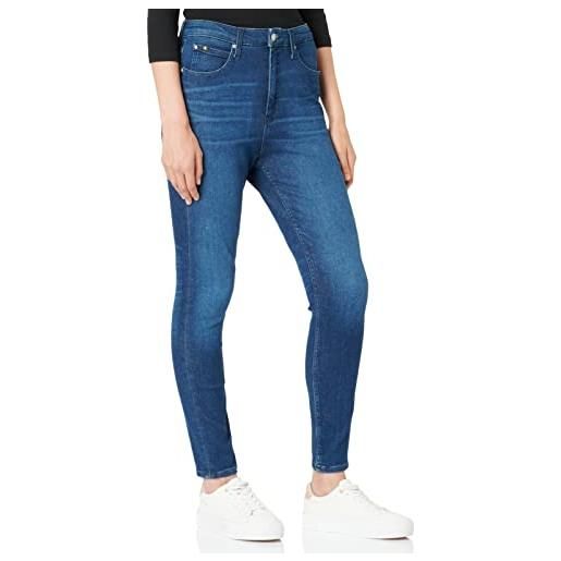 Calvin Klein Jeans high rise super skinny ankle j20j219332 pantaloni, denim (denim dark), 27w donna