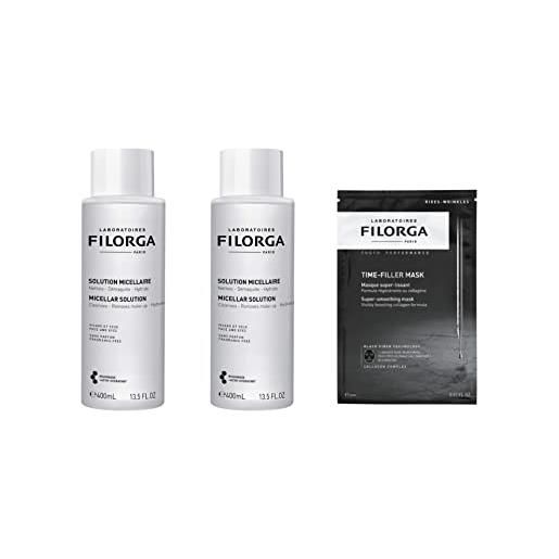 PARAVOSTRA filorga | acqua micellare 2x400ml + maschera time filler gratis | deterge e lenisce | effetto seconda pelle