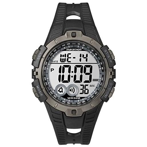 Timex t5k802 orologio da polso, quadrante digitale unisex, cinturino in resina, nero/grigio