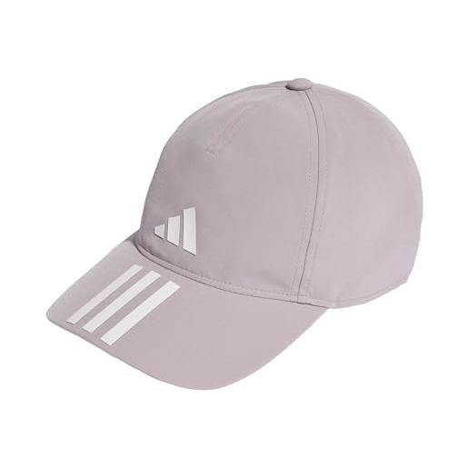 adidas 3-stripes aeroready running training baseball cap cappellino, preloved fig/white, one size 58cm unisex