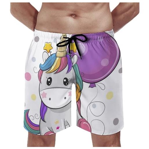 FZRTGOP costume da bagno unicorno swim trunks pantaloncini da bagno con coulisse per barca spiaggia piscina l