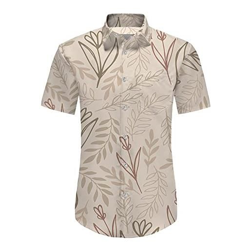 DAIFINEY set di camicie hawaiane da uomo con logo personalizzato, a maniche corte, casual, con bottoni e pantaloncini, costume da bagno da uomo con cappello camicie, colore: rosa. , xl