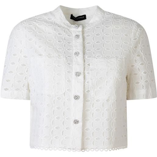 TARA JARMON camicia bianca in pizzo 'cheryl' per donna