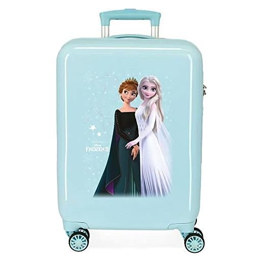 Disney frozen frosted light valigia da cabina blu 38 x 55 x 20 cm rigida abs chiusura a combinazione laterale 34 l 2 kg 4 ruote doppie set a mano