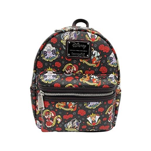 Loungefly disney villains tattoo all over print women's double strap shoulder bag purse