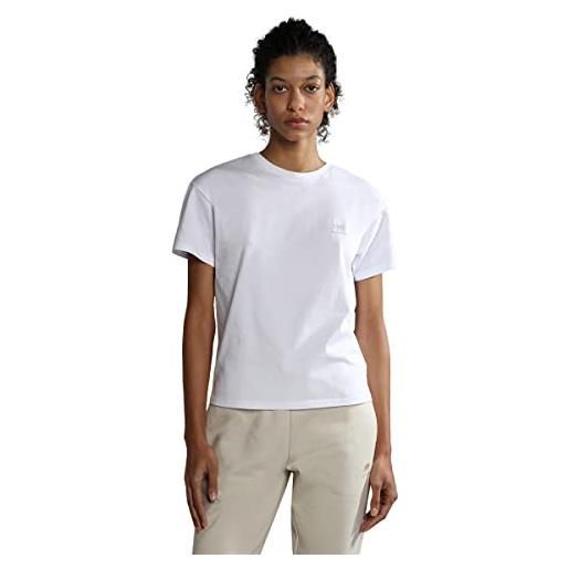Napapijri maglietta da donna s-nina, bianco brillante (0021), s