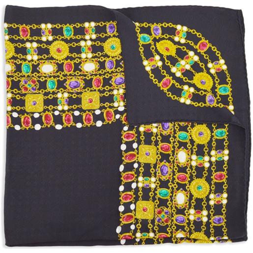 CHANEL Pre-Owned - foulard con stampa anni '90-2000 - donna - seta - taglia unica - nero