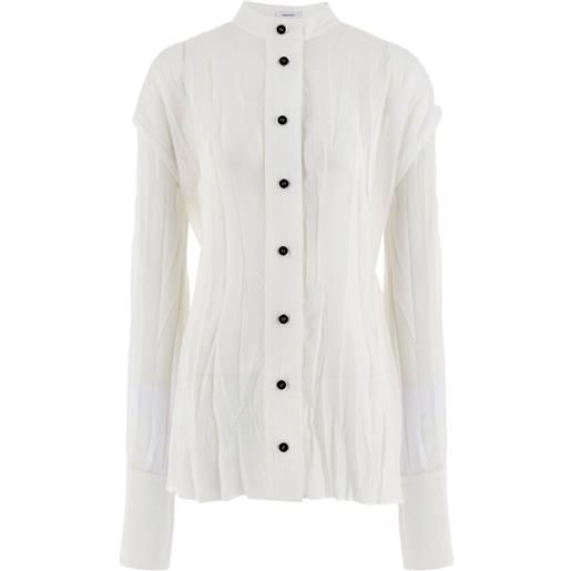 Ferragamo camicia semi trasparente - bianco