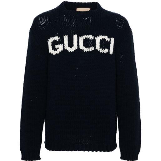 Gucci maglione con logo - blu