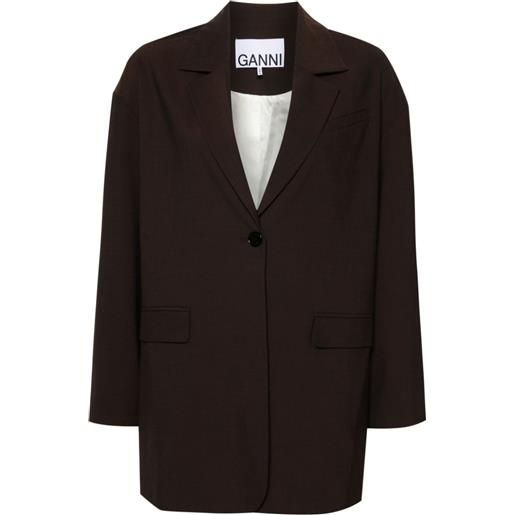 GANNI blazer monopetto - marrone