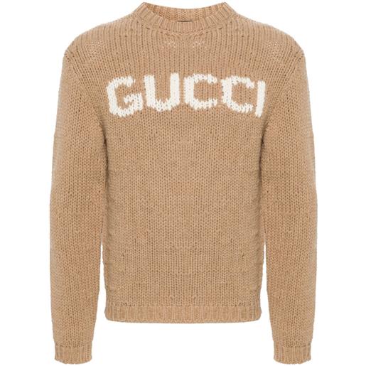 Gucci maglione con intarsio - marrone