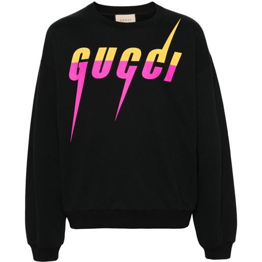 Gucci felpa blade con stampa - nero