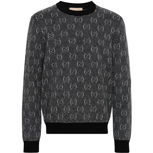 Gucci maglione con logo jacquard - grigio