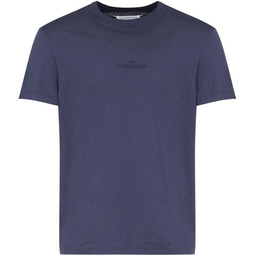 Maison Margiela t-shirt con ricamo - blu