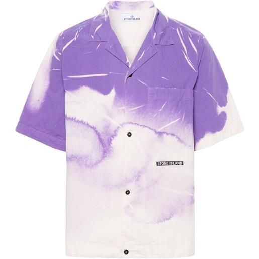 Stone Island camicia con stampa astratta - viola
