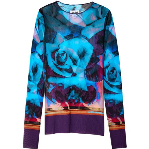 Jean Paul Gaultier t-shirt a fiori - viola