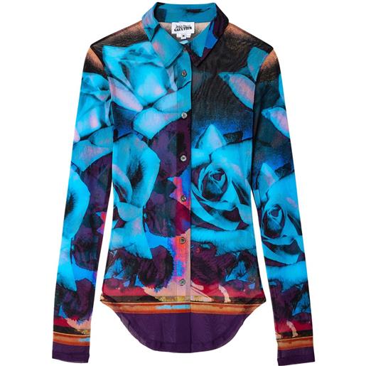 Jean Paul Gaultier camicia con stampa a fiori - viola