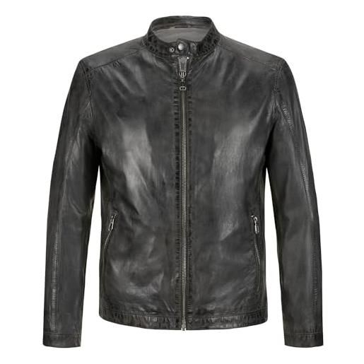 Milestone giacca in pelle ms-lacona, grigio scuro, 58