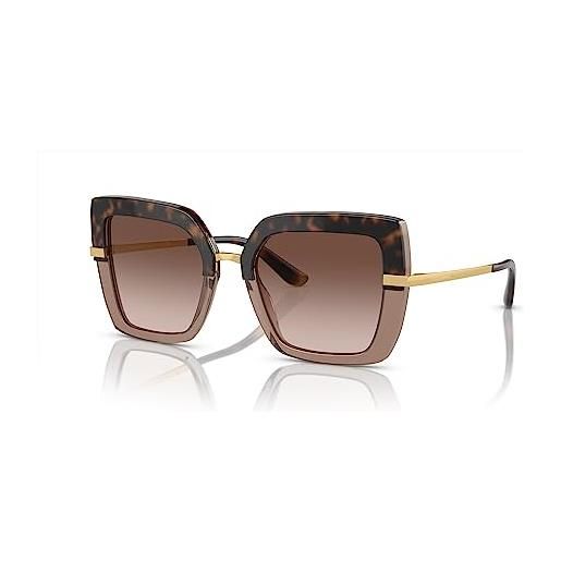 Dolce & Gabbana 0dg4373 occhiali, top havana on transp brown, 52 donna