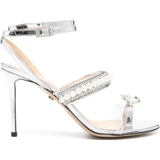 MACH & MACH sandali con decorazione di cristalli 90mm - argento