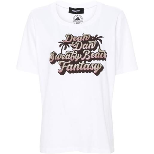 Dsquared2 t-shirt sweaty beach fantasy - bianco