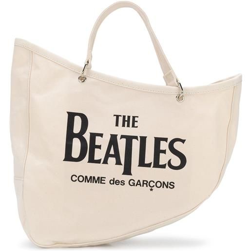 The Beatles X Comme Des Garçons borsa tote con slogan - toni neutri
