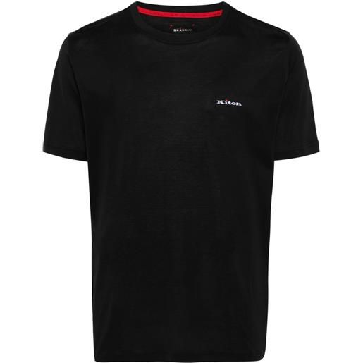 Kiton t-shirt con ricamo - nero