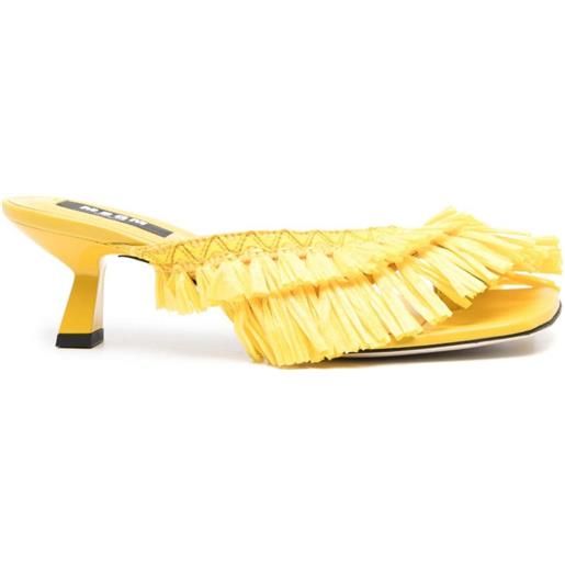 MSGM sandali con dettaglio a frange 50mm - giallo