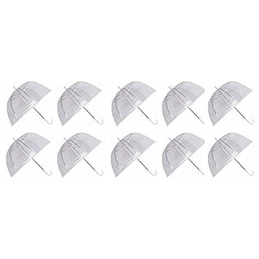 Gadget. King ardisle - set di 10 ombrelli a cupola, in pvc trasparente, per matrimoni, trasparente, taglia unica, classico