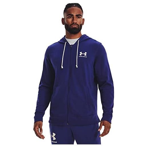Under Armour rival terry full zip top in pile, (390) marine od green/onice white, m uomo