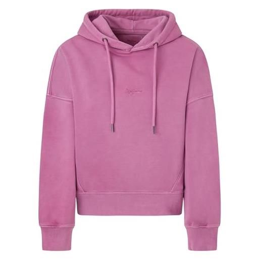 Pepe Jeans lynette hoodie, felpa con cappuccio donna, rosa (english rose pink), xs