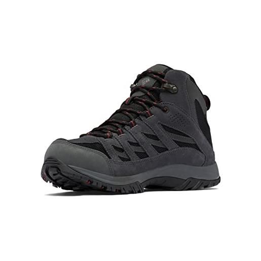 Columbia crestwood mid waterproof, scarpe da escursionismo uomo, nero antracite, 43.5 eu