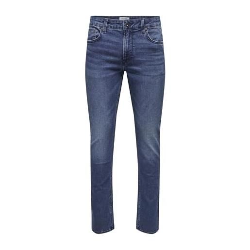 Only & sons onsloom mid. Blue 4327 dnm jeans vd noos slim, media blu denim, 31 w/32 l uomo