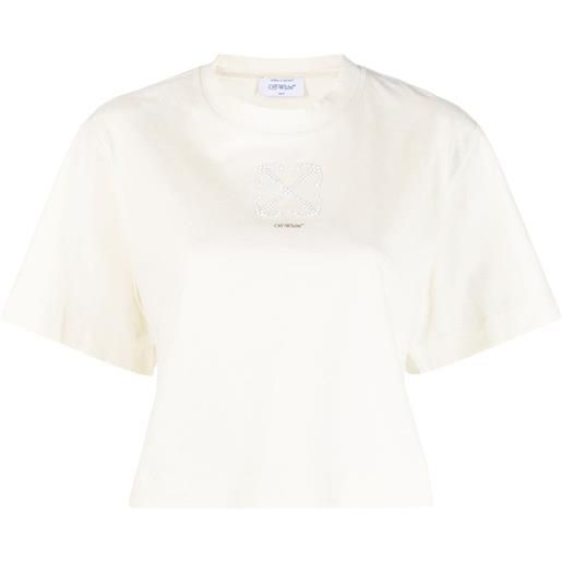 Off-White t-shirt crop con motivo arrows - toni neutri