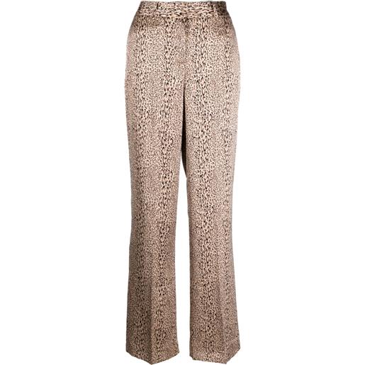 TWINSET pantaloni a gamba ampia con stampa - marrone