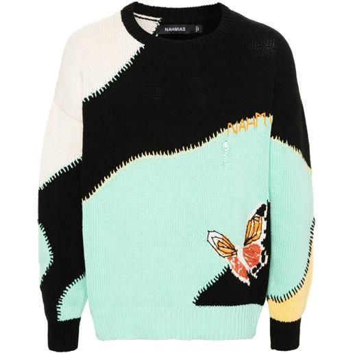 Nahmias maglione butterfly con intarsio - nero