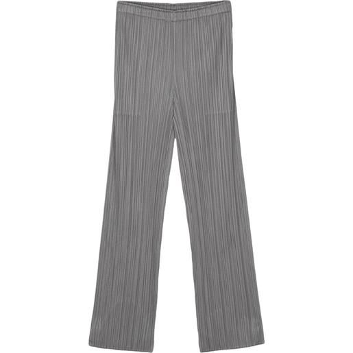 Pleats Please Issey Miyake pantaloni monthly colors march plissé - grigio