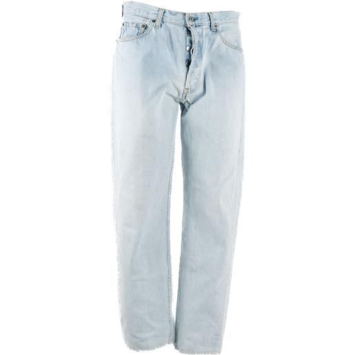 Levis 501 pantalone jeans celeste denim