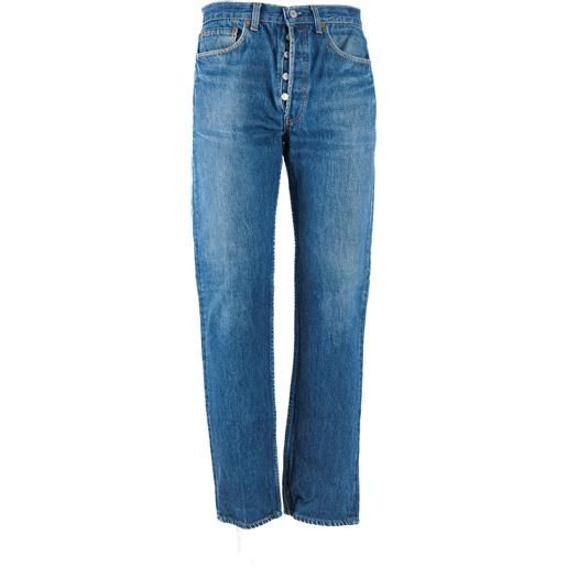 Levis 501 pantalone jeans w33l32 blu denim