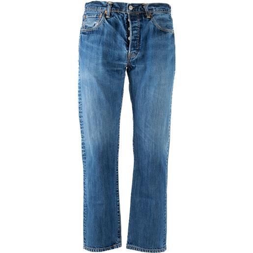 Levis 501 pantalone jeans w33l32 blu denim