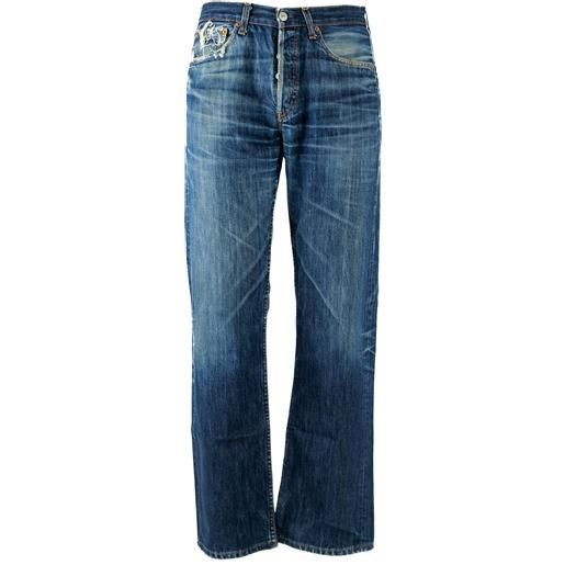 Levis 501 pantalone jeans w32l36 blu denim