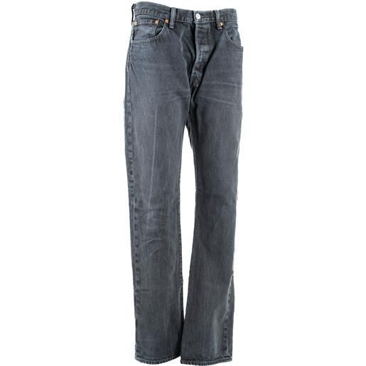Levis 501 pantalone jeans w33l34 grigio denim