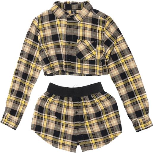 Vintage completino crop baby 12/14 anni giallo lana