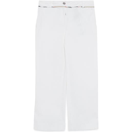Burberry pantalone 46 bianco cotone
