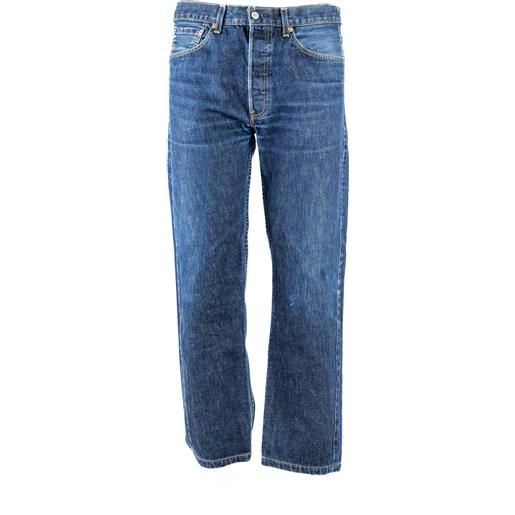 Levis 501 pantalone jeans w33l34 blu denim