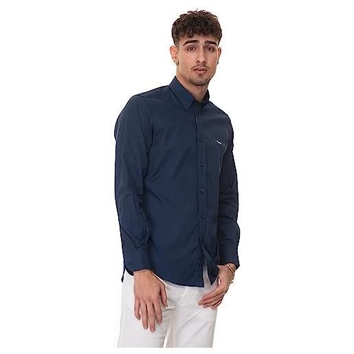 Harmont & Blaine harmont&blain camicia essentials in cotone tinta unita blu l