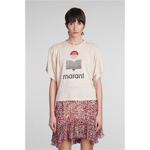 Marant Etoile t-shirt kyanza in lino beige