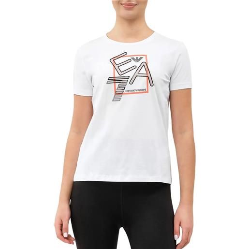 EA7 t-shirt girocollo logo series crossover white m